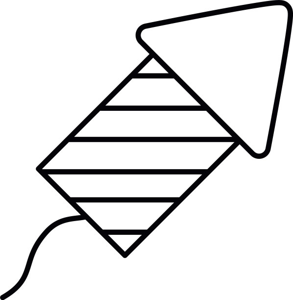 烟花火箭图标线条风格图片下载