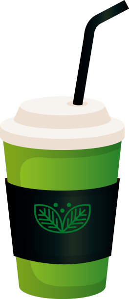 绿色标志的一次性咖啡模型图片下载