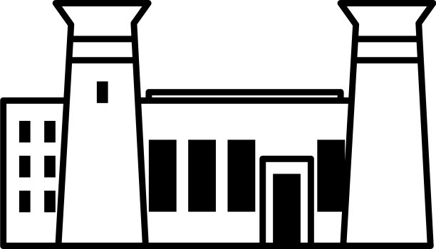 埃及神庙建筑图标线条风格图片下载