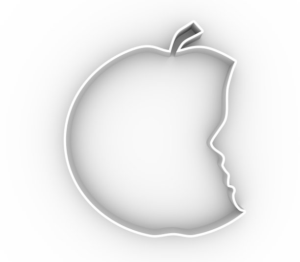 苹果和苹果头的轮廓。图片下载