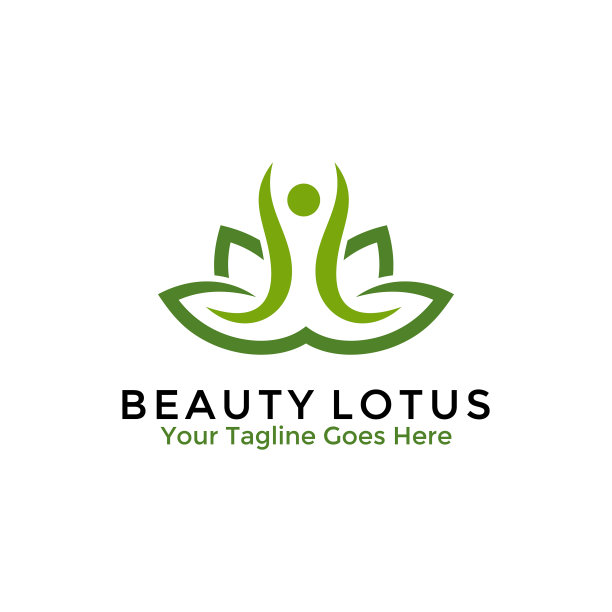 美丽荷花标志设计模板图片下载