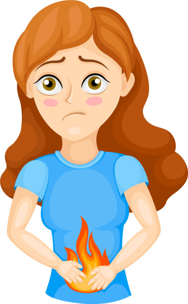 年轻女性上腹部有灼烧感图片下载