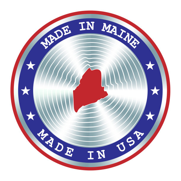 缅因州当地生产的标志贴纸印章图片下载