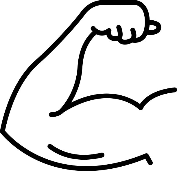 男子二头肌图标轮廓风格图片下载