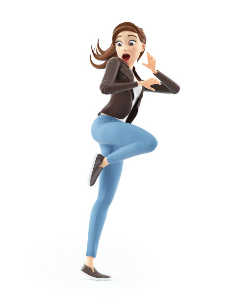 3d卡通女人很害怕图片下载