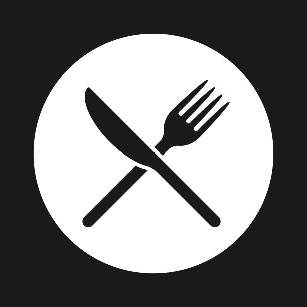 叉和刀交叉图标标志。平面形状的餐厅或咖啡馆的场所标志。用具。厨房和餐厅菜单按钮符号。矢量剪影插图图像。图片下载