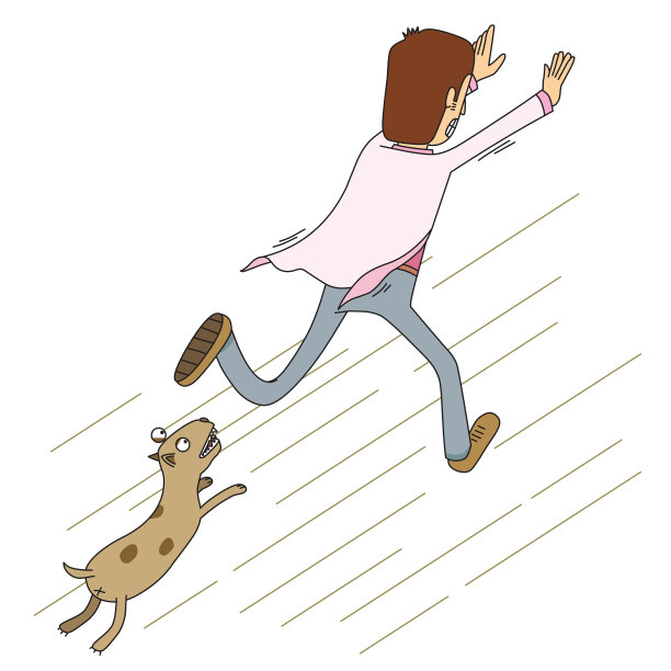 跑步的人害怕他的宠物图片下载