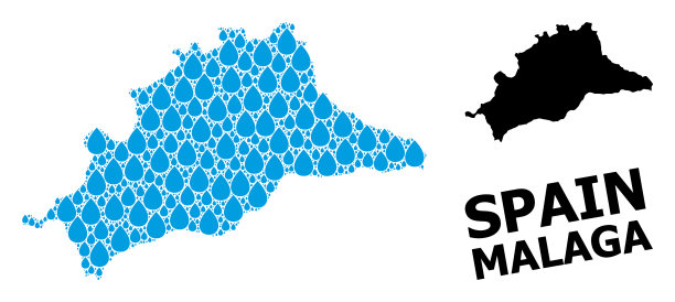 拼贴地图马拉加省液图片下载