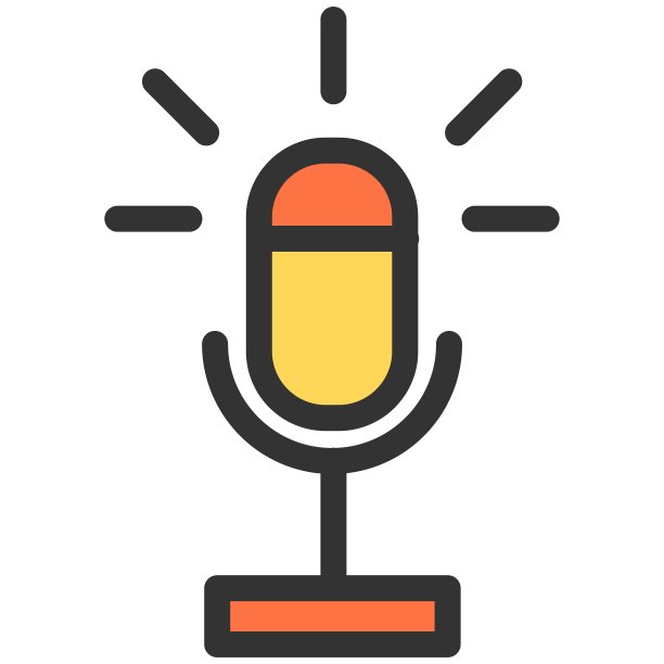 录制播客麦克风平面矢量图标。麦克风对象。图片下载