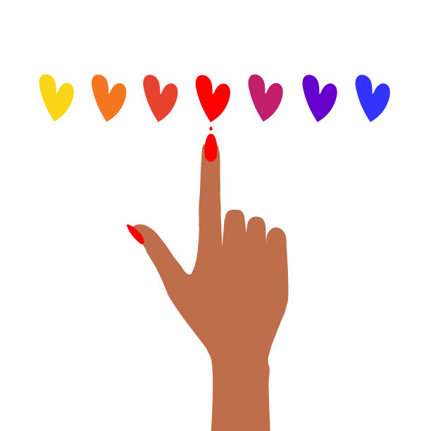 女性手与指甲和一套心图片下载