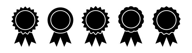 批准矢量图标。用丝带设置优质徽章。图片下载