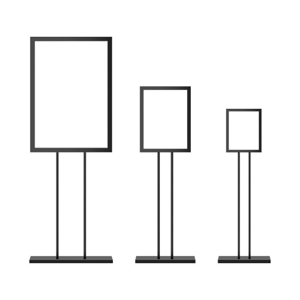 地板站立展示和标志站的广告，孤立在白色背景图片下载