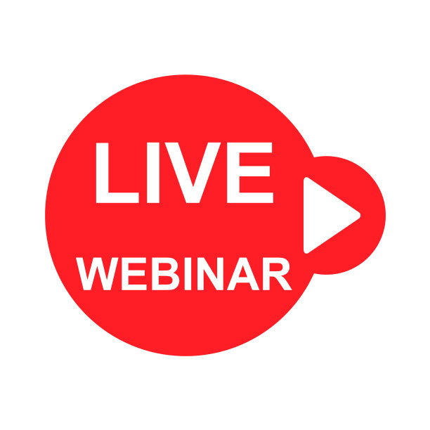 直播网络研讨会图标，在线播放培训研讨会，互联网流媒体横幅按钮，矢量插图图片下载