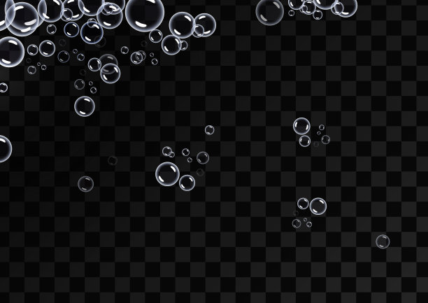 圆形透明干净逼真的肥皂泡上透明抽象的背景。向量图片下载