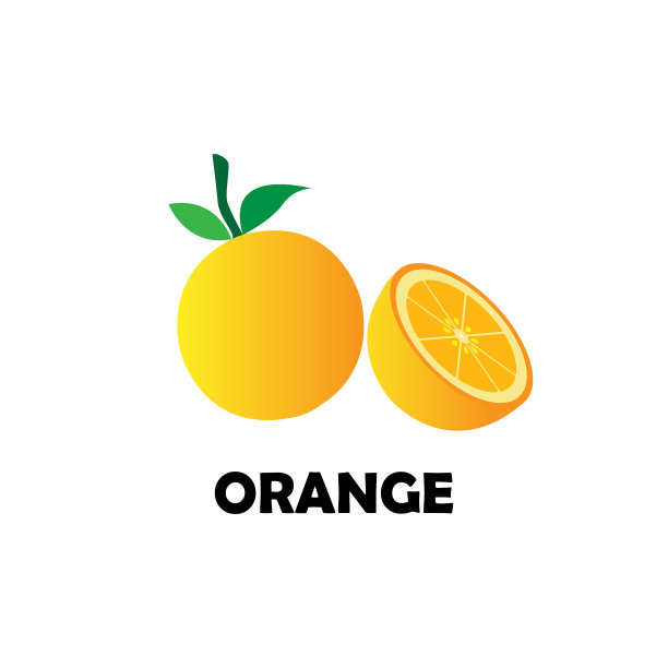 适合现代商业鲜橙水果标识图片下载