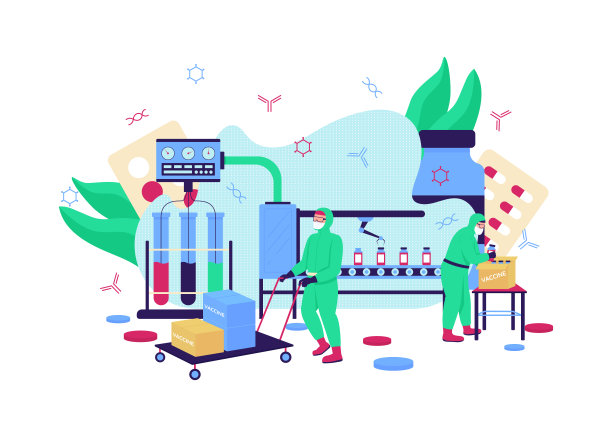 疫苗生产平面概念载体插图图片下载