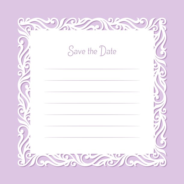 有镂空花边的卡片。图片下载