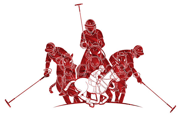 马球马运动员运动卡通图形图片下载