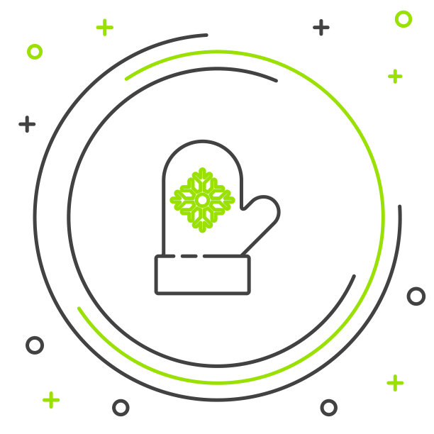 线圣诞手套图标孤立在白色图片下载