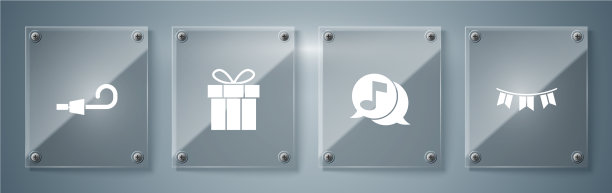 用彩旗和音符装点狂欢节花环图片下载