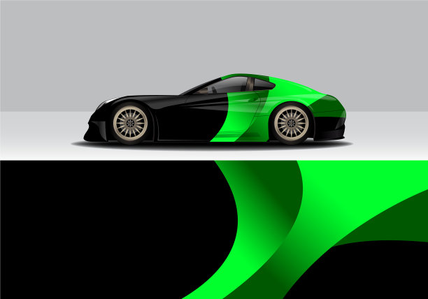 现代运动抽象汽车包装汽车贴纸图片下载