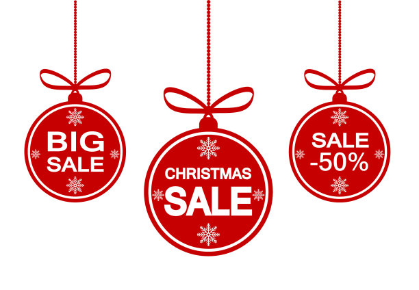 设置红色的圣诞球与雪花和大图片下载