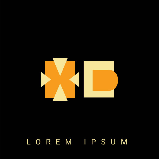 现代创意形状的xd dx xd标志的初始图片下载