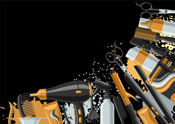 理发店的横幅上写着专业理发图片下载