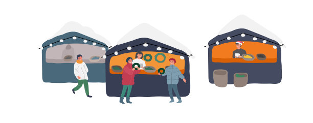 圣诞假期户外市集或街市上图片下载