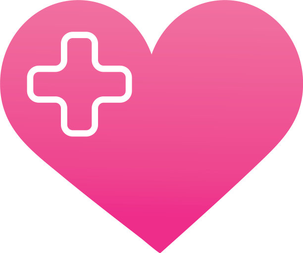 心脏与医疗十字图标渐变样式图片下载