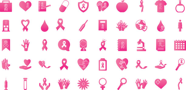 乳腺癌图标设置渐变样式图片下载