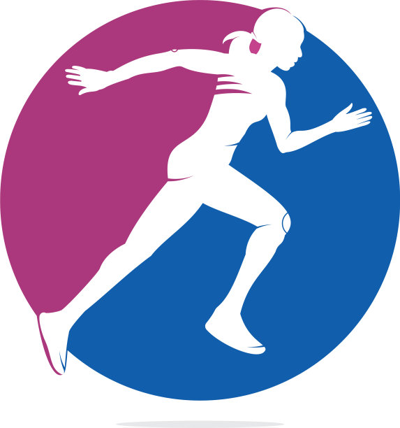 跑步女性标志设计图片下载
