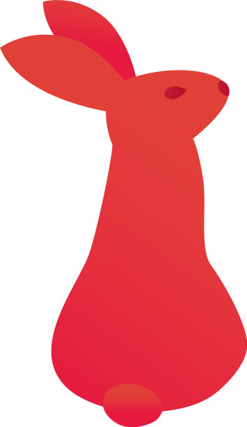 可爱的兔子渐变风格图标设计图片下载