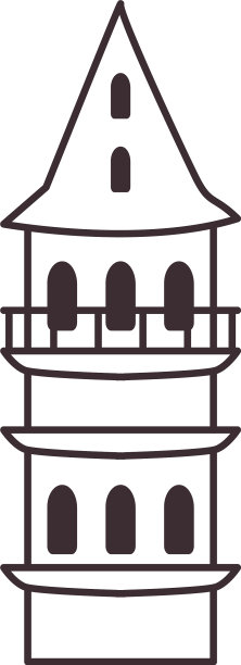 土耳其塔楼线条风格图标设计图片下载