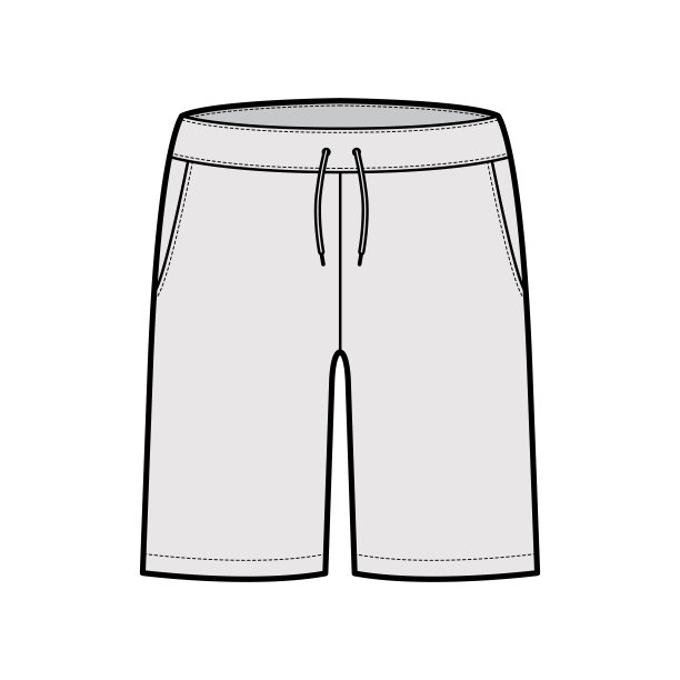 经典百慕达长度，低腰，上升，斜口袋图片下载