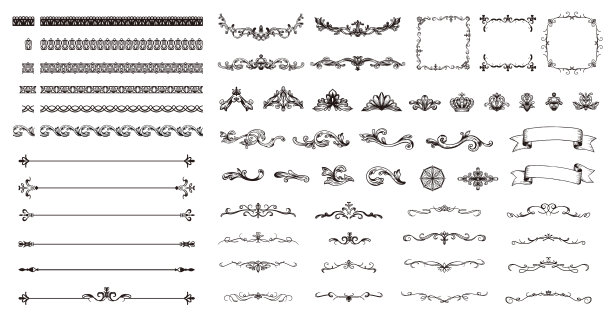 手绘优雅的框架插图集。图片下载