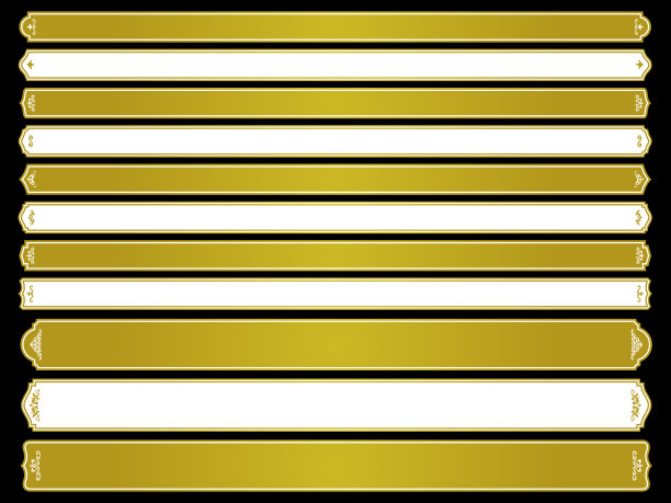 欧洲复古一线框架和左右装饰图标集图片下载