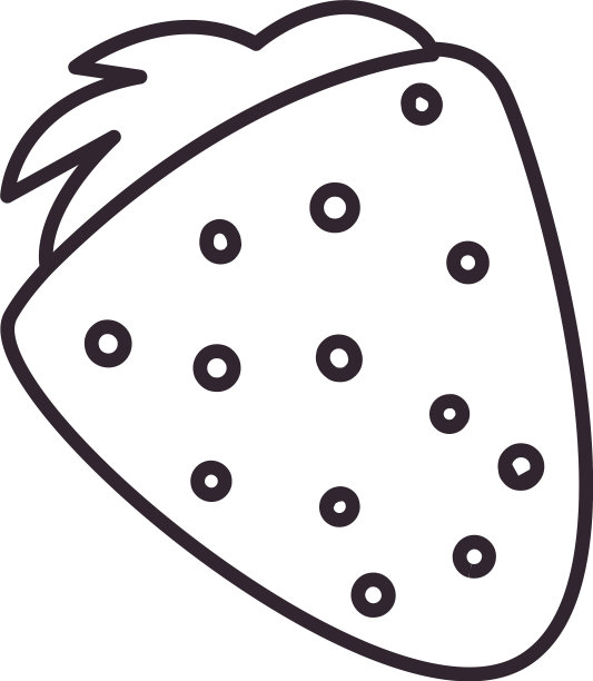 草莓线条风格图标设计图片下载