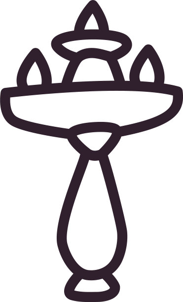 排灯节灯用三根蜡烛线条造型图标图片下载