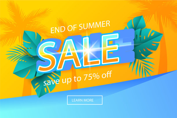 你好夏季销售设计背景热带图片下载