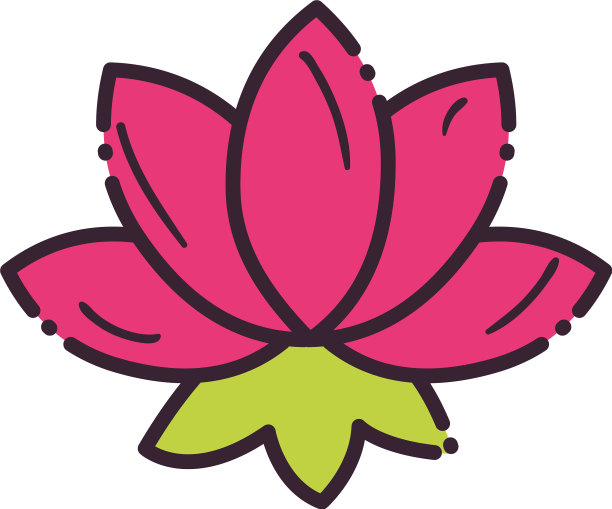 荷花线和填充样式的图标图片下载