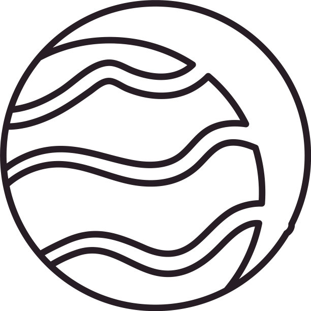 月球线条风格图标设计图片下载