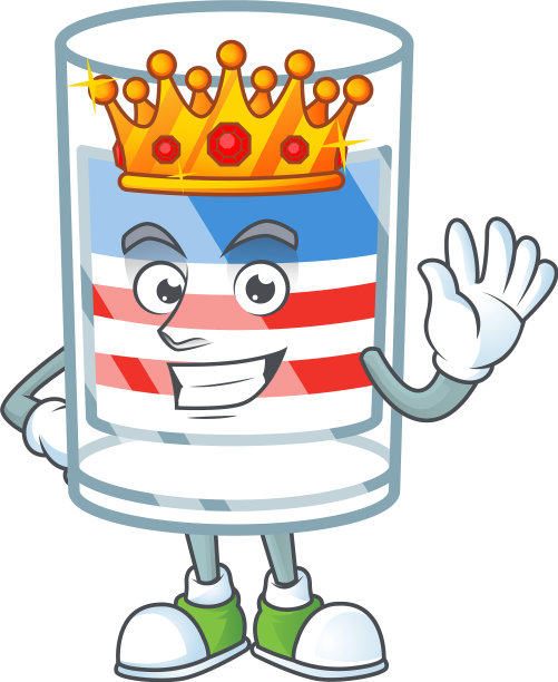 耀眼的美国条纹玻璃造型的吉祥物王图片下载