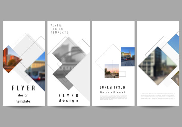 矢量布局的传单，横幅设计模板几何简单的形状，线条和照片的地方网站广告设计，垂直传单，网站装饰背景。图片下载