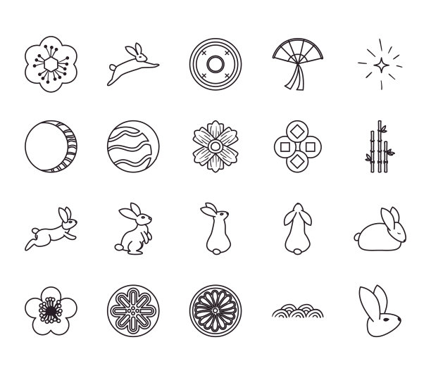 15、中秋丰收中秋线风格束图片下载