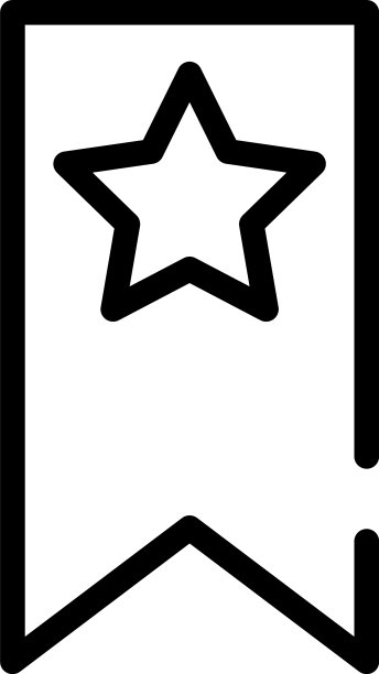 带缎带线条风格的星星图标图片下载