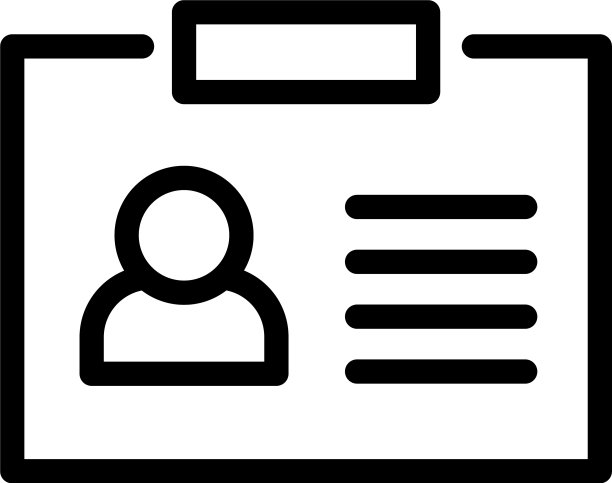 线条风格的身份牌图标图片下载