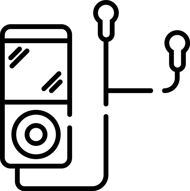 MP3音乐播放器线性风格图标图片下载