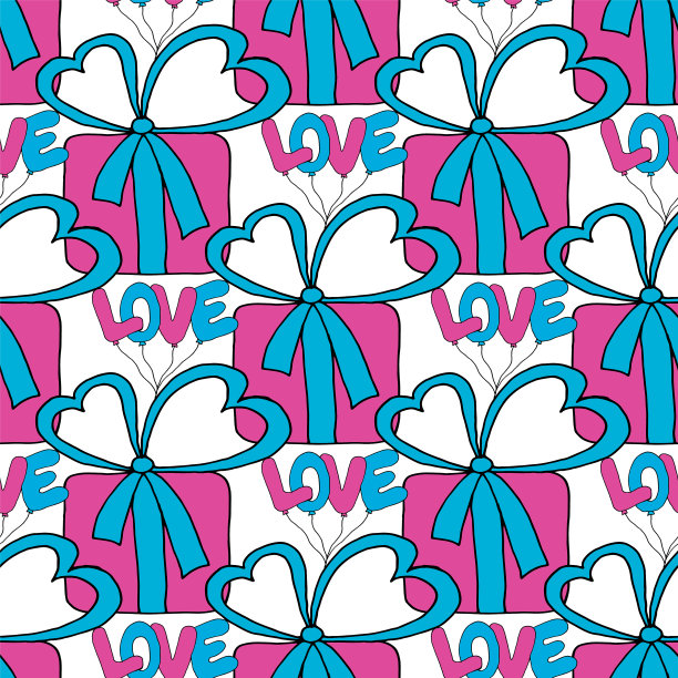 情人节无缝模式与心和图片下载
