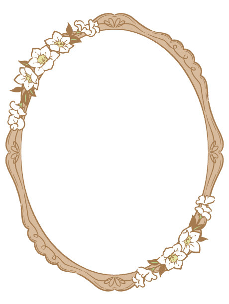 装饰复古框架与鲜花在古董风格。矢量插图。图片下载